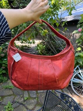 Burnt Orange 2008 Vintage Coach Pleated Leather Hobo